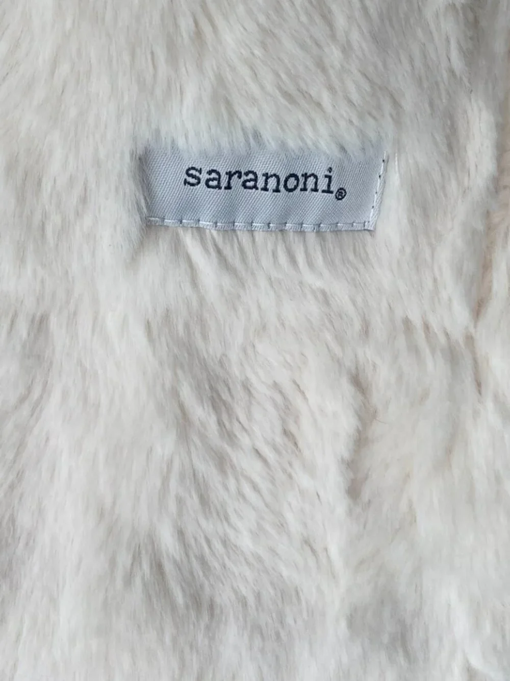 Saranoni Patterned Faux Fur Throw Blanket In Ivory XL Extra Large